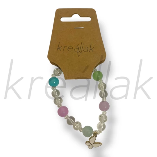 Fehér lepke medál karkötő