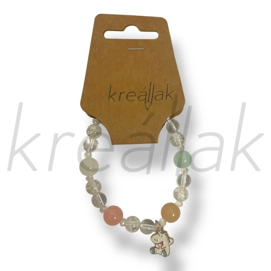 Fehér unikornis medál karkötő