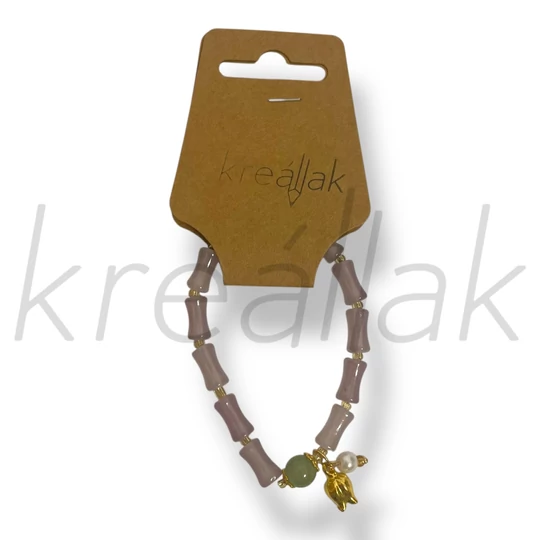 Mályva tulipán medál karkötő