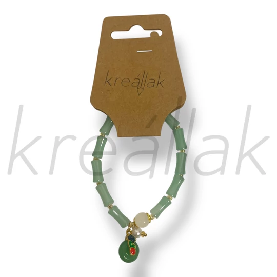 Zöld gyöngyös kígyós karkötő