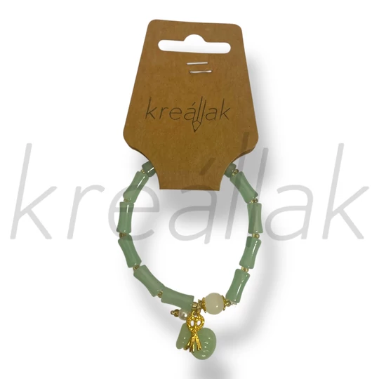 Zöld kisbatyu medál karkötő