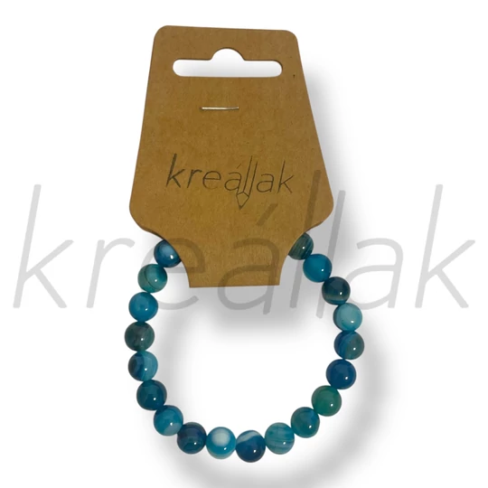 Achát kék karkötő