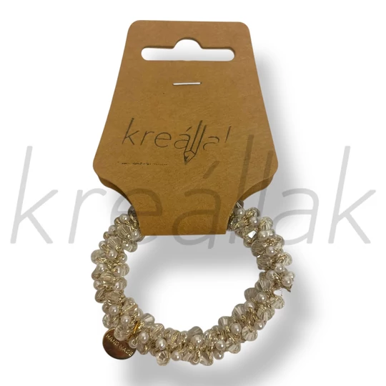 Átlátszó gyöngyös medál karkötő