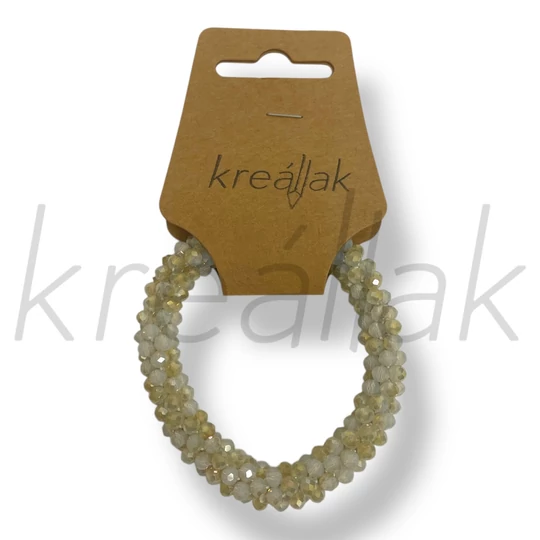 Törtfehér-átlátszó apró gyöngyös karkötő