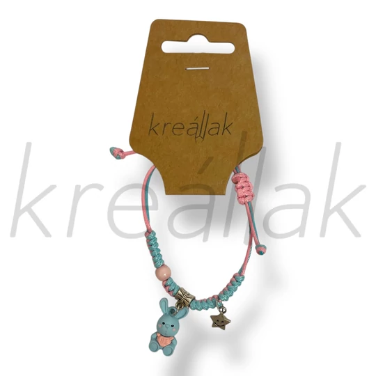 Nyuszi,csillag medál karkötő