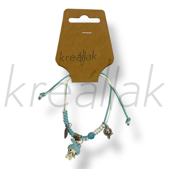 Kék medálos karkötő