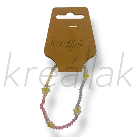 Szivárvány virág karkötő