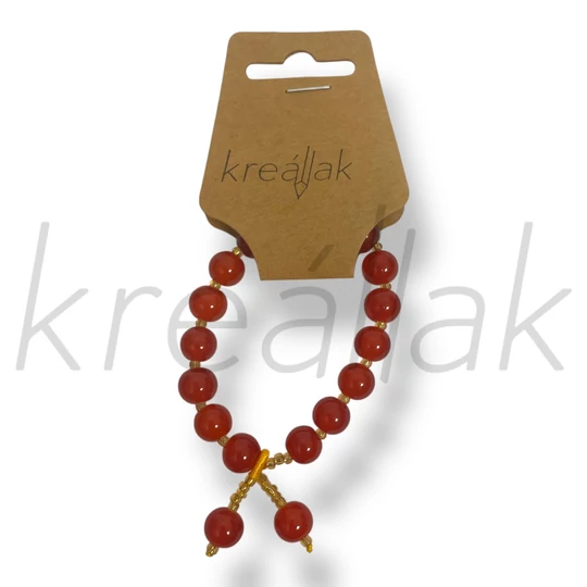 Narancs gyöngy medál karkötő