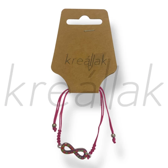 Pink végtelen medál karkötő