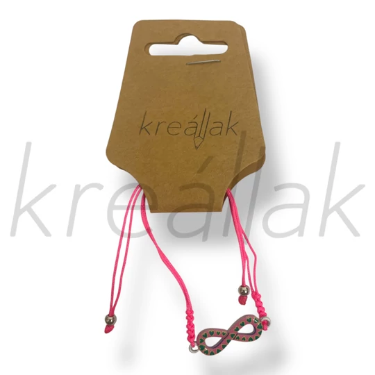 Neon pink végtelen medál karkötő