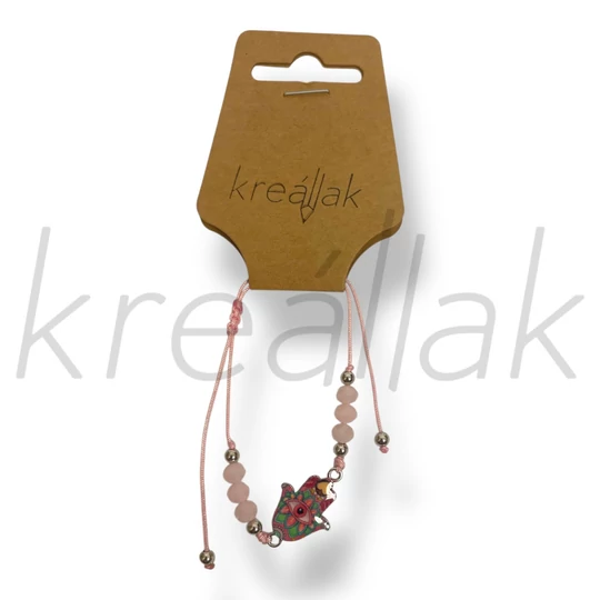 Rózsaszín Hamza kéz karkötő