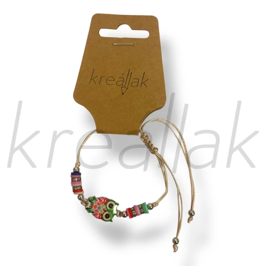 Színes baglyos karkötő