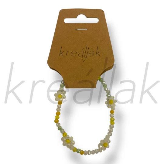 Apró virág gyöngy karkötő kék