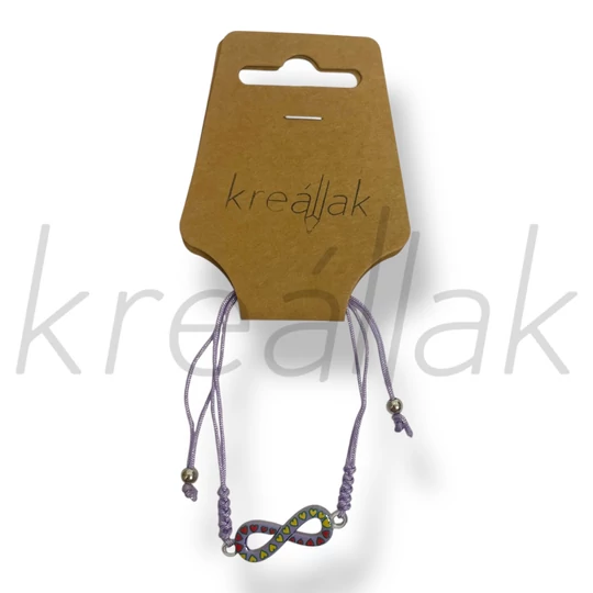 Lila végtelen medál karkötő