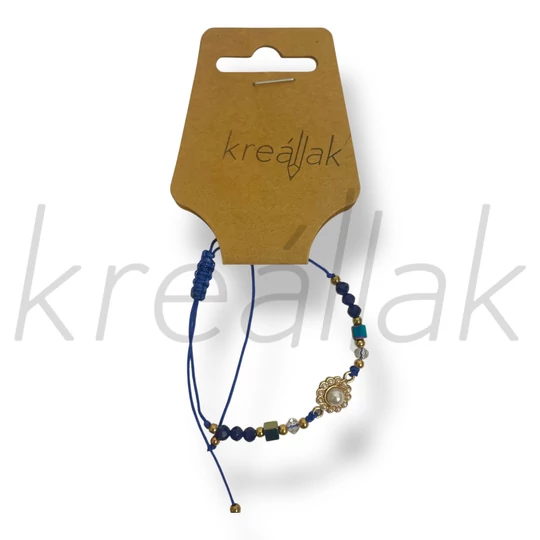 Királykék virág karkötő