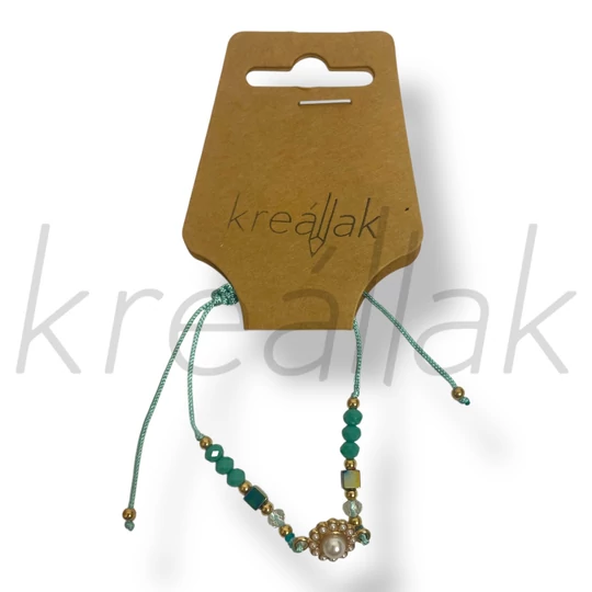 Menta virág gyöngy karkötő