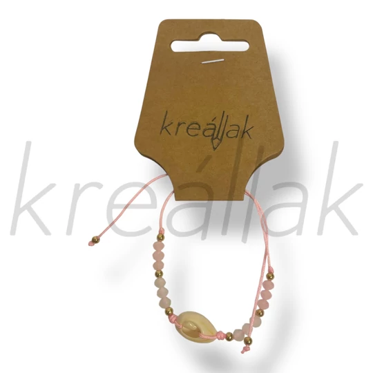 Rózsaszín kagylós karkötő