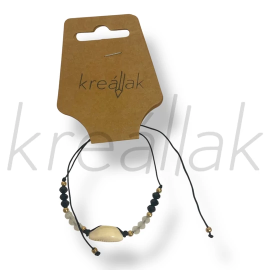 Fekete kagylós karkötő