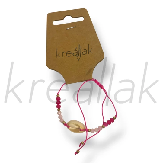 Pink kagylós karkötő