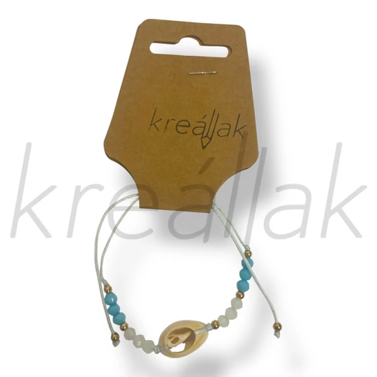 Türkizkék kagylós karkötő