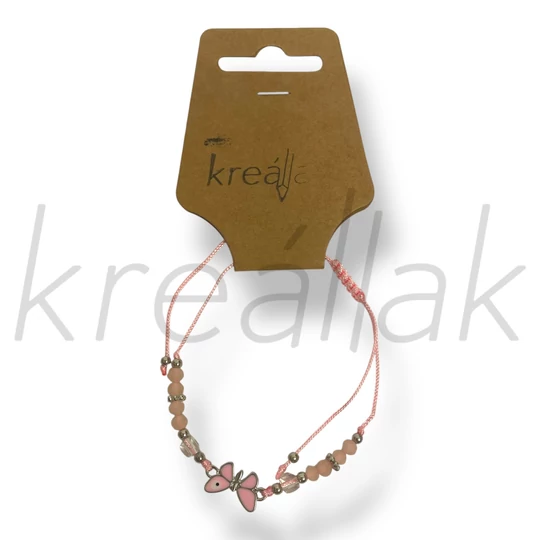 Rózsaszín lepke karkötő