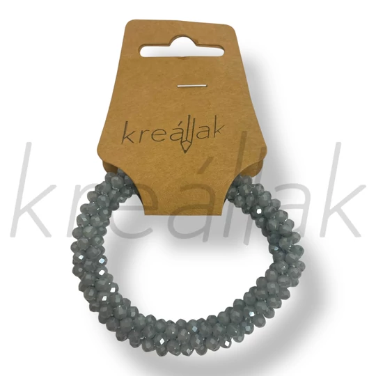 Apró gyöngyös kékes szürke karkötő