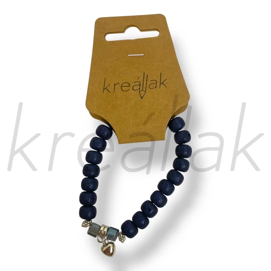 Kék szíves karkötő