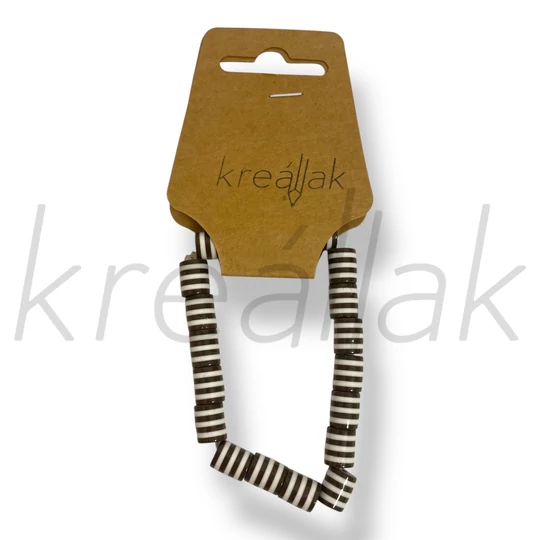 Barna csíkos gyöngy karkötő