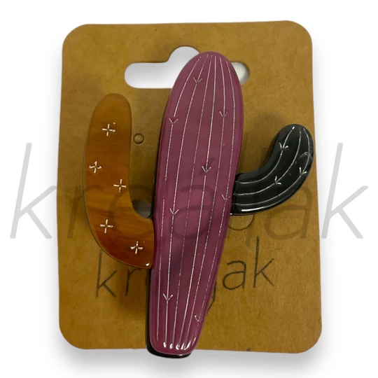 Bross - Mályva kaktusz kitűző