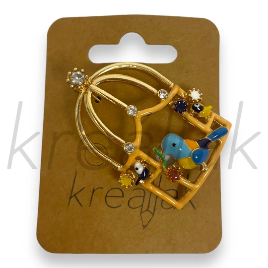 Bross - Madár kalitka kitűző