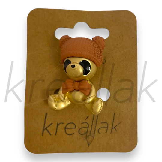 Bross - Arany sapkás macis kitűző