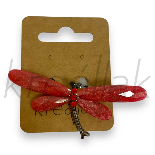 Bross - Piros szitakötő kitűző