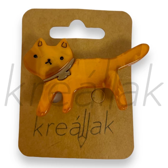 Bross - Barna cica kitűző