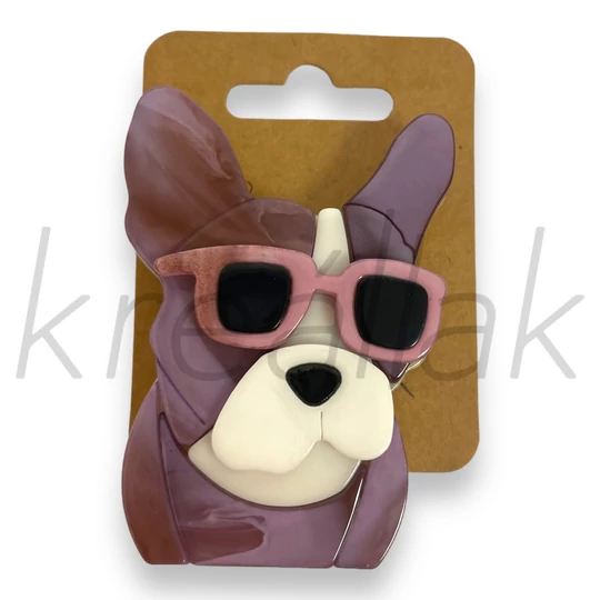 Bross - Mályva színű kutya kitűző