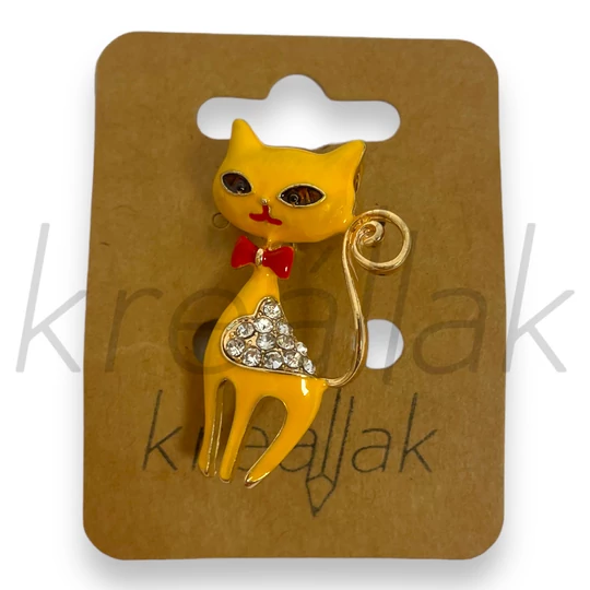 Bross - Sárga cica kitűző