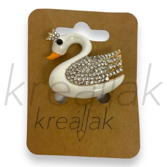 Bross - Fehér hattyű kitűző