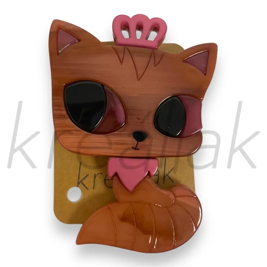 Bross - Mályva színű cica kitűző