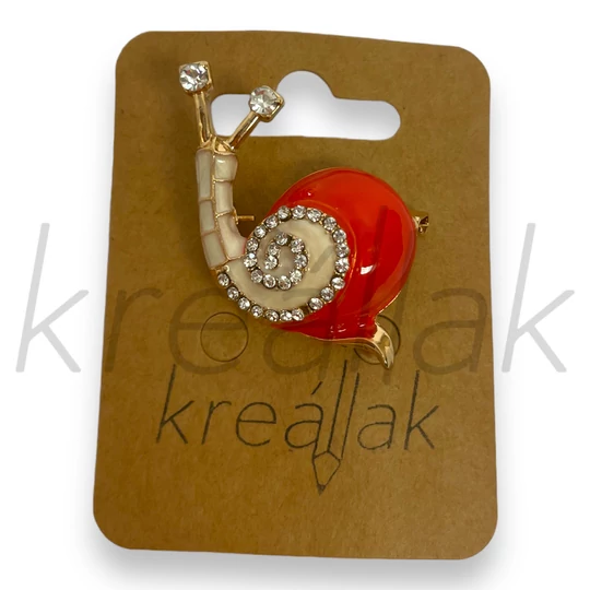 Bross - Piros csiga kitűző