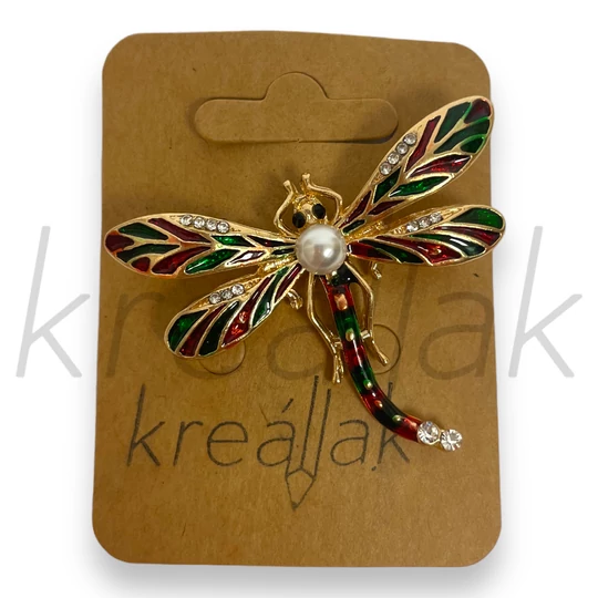 Bross - Színes szitakötő kitűző