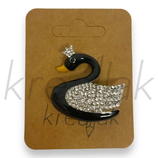 Bross - Fekete hattyú kitűző