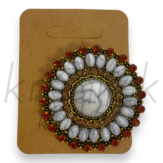 Bross - Fehér mandala kitűző