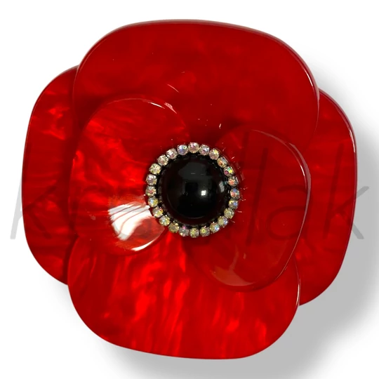 Piros pipacs kitűző