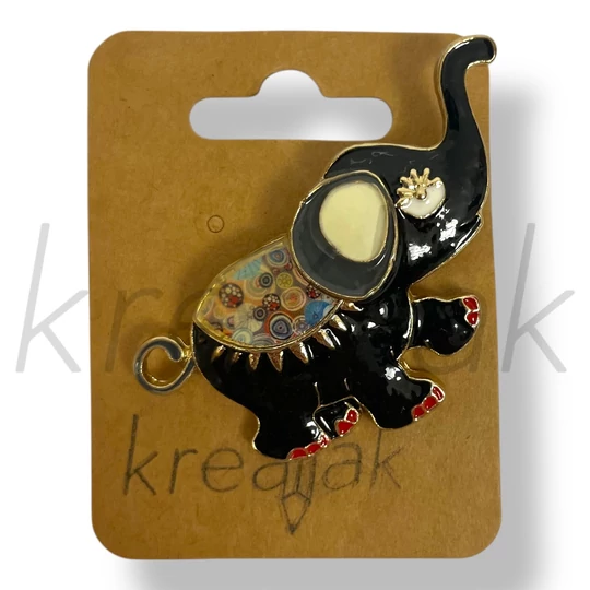 Fekete elefánt kitűző