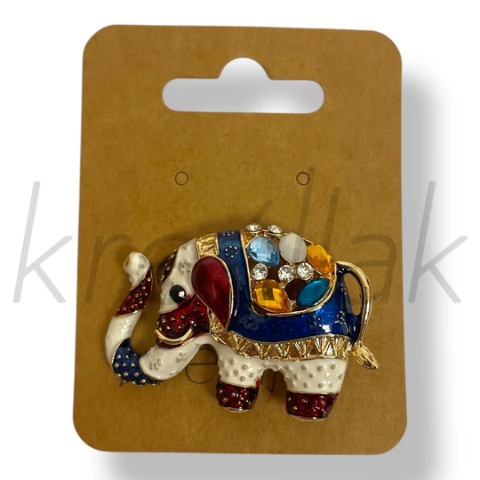 Fehér színes elefánt kitűző