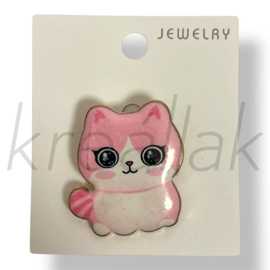 Pink kicsi cica kitűző