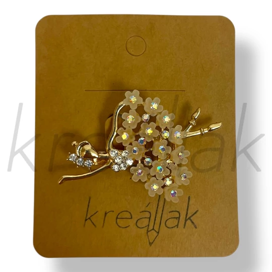 Arany balerina kitűző