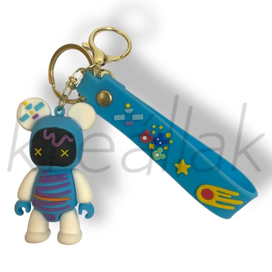 Kék szilikon figura kulcstartó