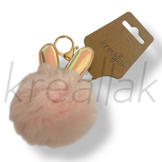 Rózsaszín szőr kulcstartó