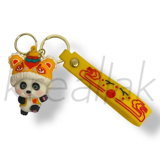 Narancs panda kulcstartó