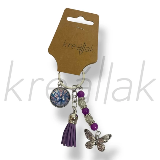 Lila levendula kulcstartó